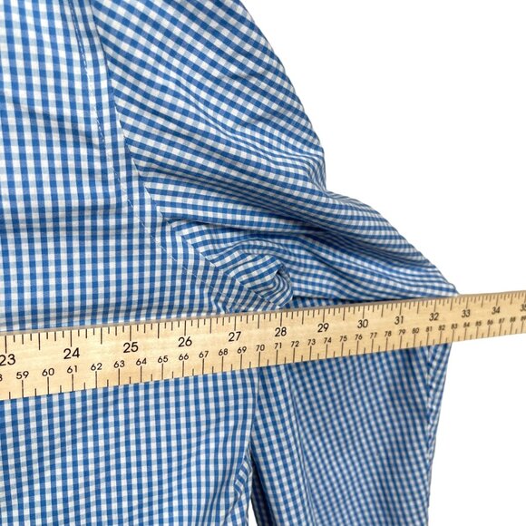 Izod Button Down Shirt Mens XXL Blue White Check Plaid Embroidered Logo Preppy - Picture 10 of 10